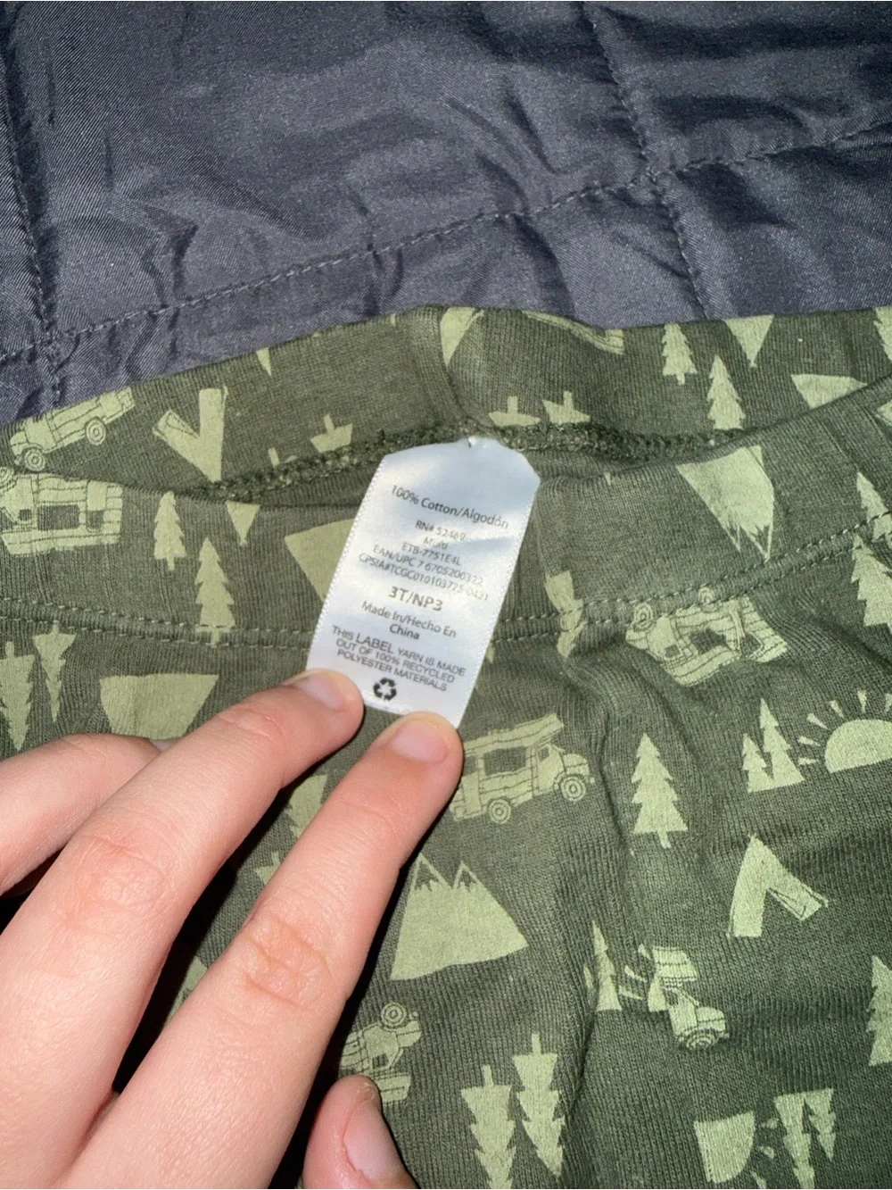 Carter's Olive Green Camper & Trees Print Leggings